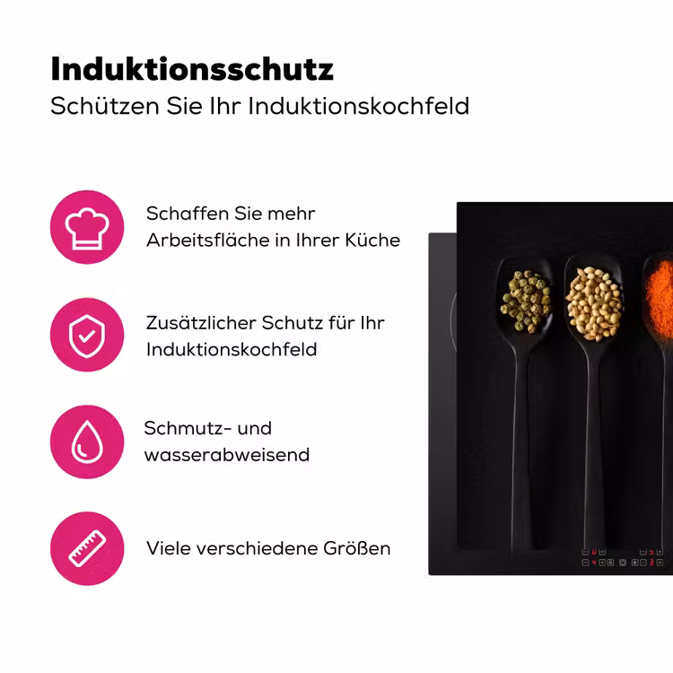 Kleurrijk Kruiden Kwartet Inductie beschermer vinyl 3mm klein -zzzzzzz-lf-ups