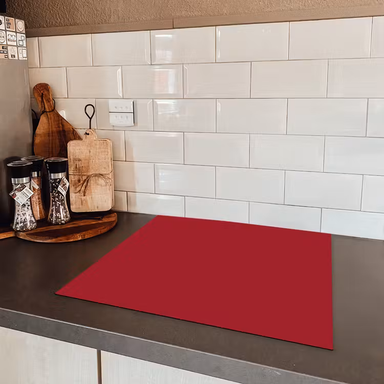 Burgundy - Wine - Rood Inductie beschermer vinyl 3mm middel 274 -sfeer3