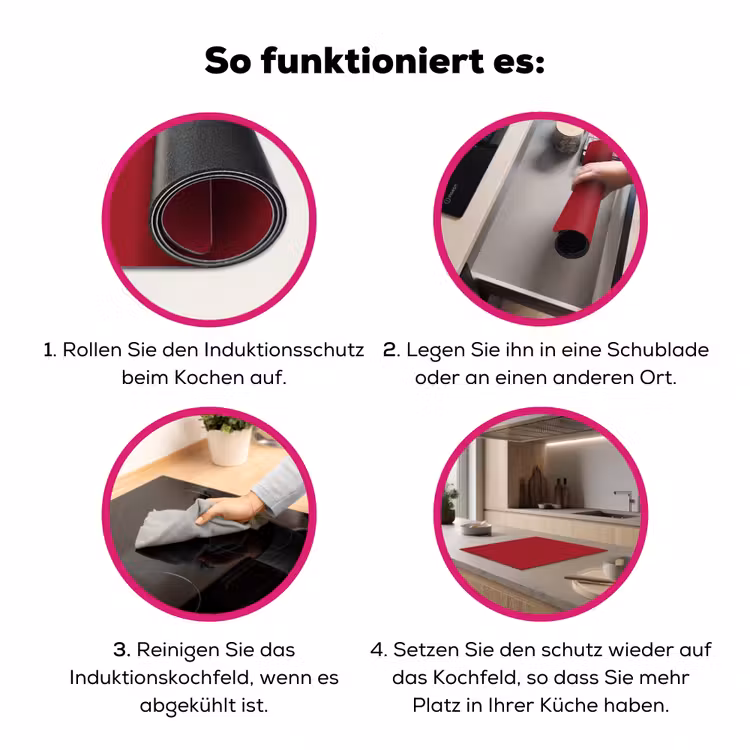 Burgundy - Wine - Rood Inductie beschermer vinyl 3mm middel 274 -zzzzzzz-lf-werking