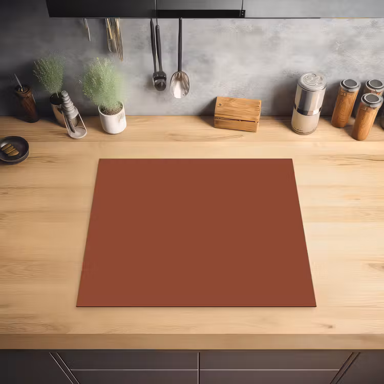 Burnt - Mahogany - Terracotta Inductie beschermer vinyl 3mm middel 274 -sfeer5