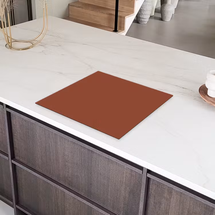 Burnt - Mahogany - Terracotta Inductie beschermer vinyl 3mm middel 274 -sfeer8