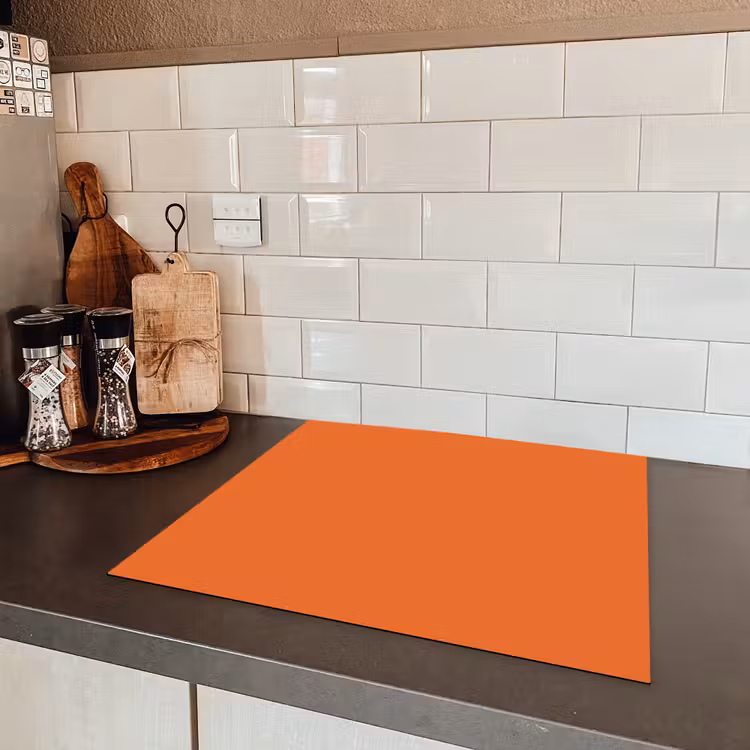 Burnt - Sienna - Oranje Inductie beschermer vinyl 3mm middel 274 -sfeer3