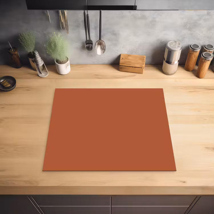 Burnt - Sienna - Oranje Inductie beschermer vinyl 3mm middel 274 -sfeer5
