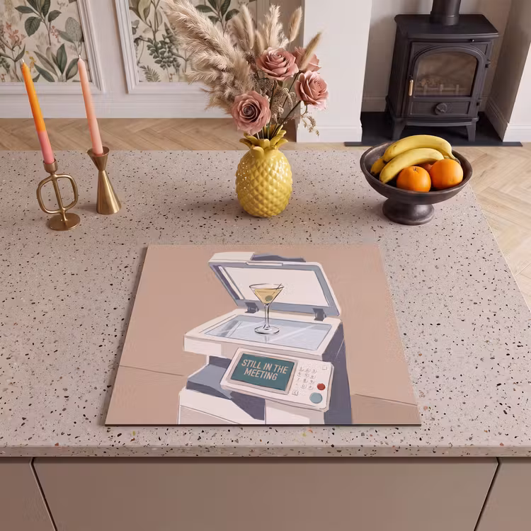 Kantoor - Drank - Humor - Illustratie Inductie beschermer vinyl 3mm middel -sfeer3