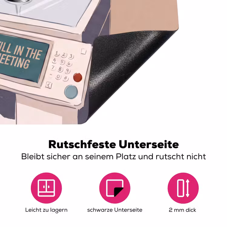 Kantoor - Drank - Humor - Illustratie Inductie beschermer vinyl 3mm middel -zzzzzzz-lf-onderkant