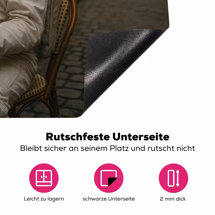 Café - Croissant - Koffie - Astronaut Inductie beschermer vinyl 3mm klein -zzzzzzz-lf-onderkant