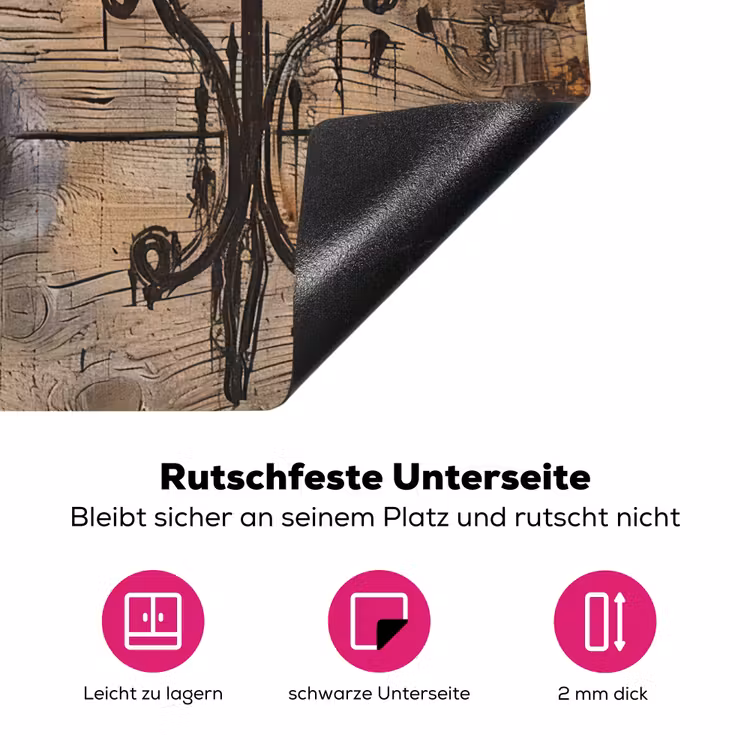 Cafe - Hout - Koffie - Planken Inductie beschermer vinyl 3mm middel -zzzzzzz-lf-onderkant