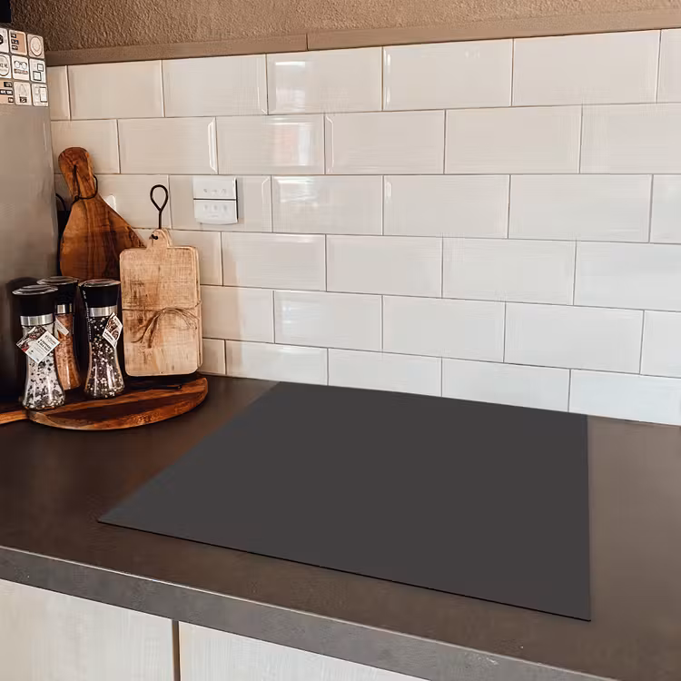 Charcoal - Grijs- Grey Inductie beschermer vinyl 3mm middel 274 -sfeer3