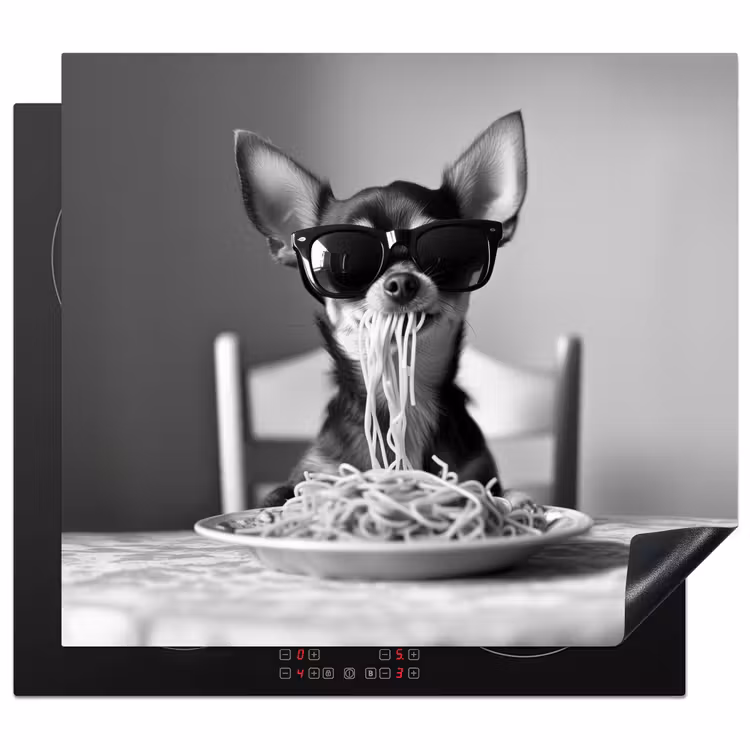Chihuahua - Hond - Zonnebril - Humoristisch - Zwart - Wit - Spaghetti Inductie beschermer vinyl 3mm middel -3d