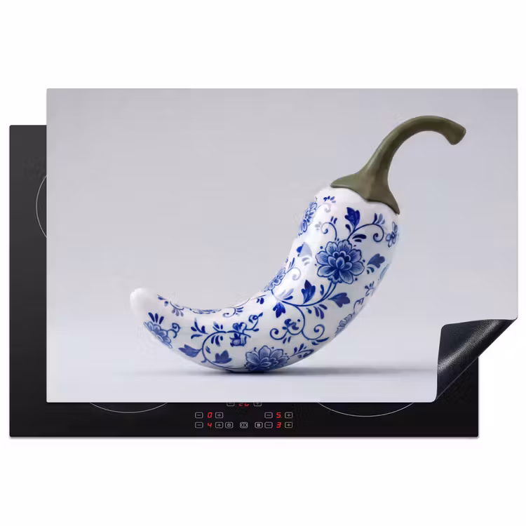 Chilipeper - Keramiek - Blauw Inductie beschermer vinyl 3mm klein -3d