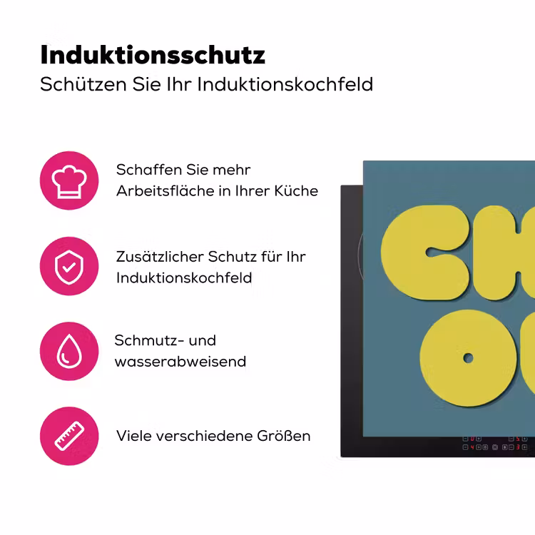 Chill out - Geel - Blauw Inductie beschermer vinyl 3mm klein -zzzzzzz-lf-ups