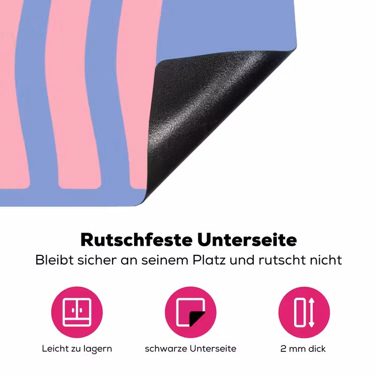 Chill - Roze - Blauw - Golvend Inductie beschermer vinyl 3mm klein -zzzzzzz-lf-onderkant