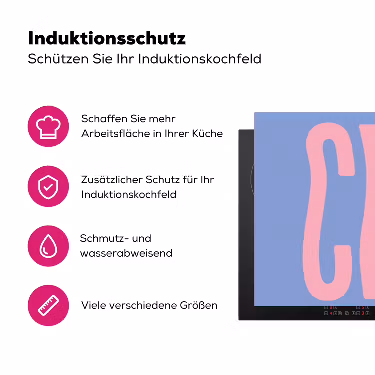 Chill - Roze - Blauw - Golvend Inductie beschermer vinyl 3mm klein -zzzzzzz-lf-ups