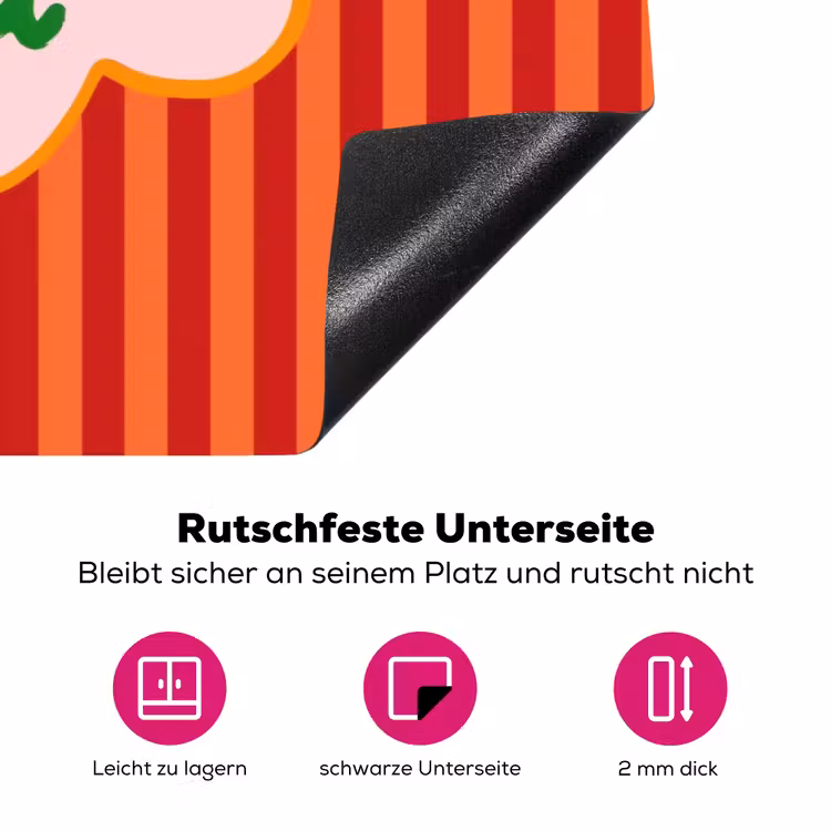 Ciao bella - Tekstwolk - Strepen - Oranje Inductie beschermer vinyl 3mm klein -zzzzzzz-lf-onderkant