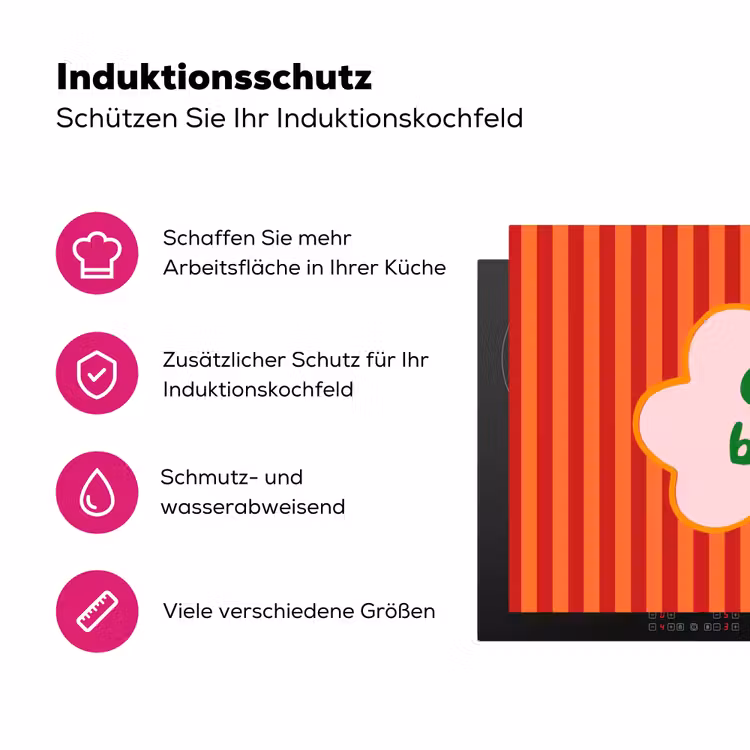Ciao bella - Tekstwolk - Strepen - Oranje Inductie beschermer vinyl 3mm klein -zzzzzzz-lf-ups
