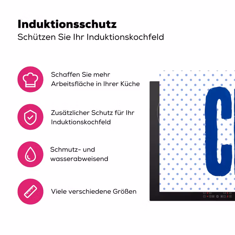 Ciao - Blauw - Stippen Inductie beschermer vinyl 3mm klein -zzzzzzz-lf-ups