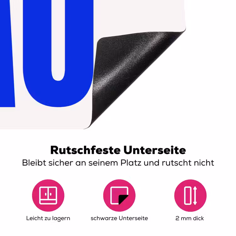 Ciao - Hoofdletters - Blauw - Minimalistisch Inductie beschermer vinyl 3mm klein -zzzzzzz-lf-onderkant