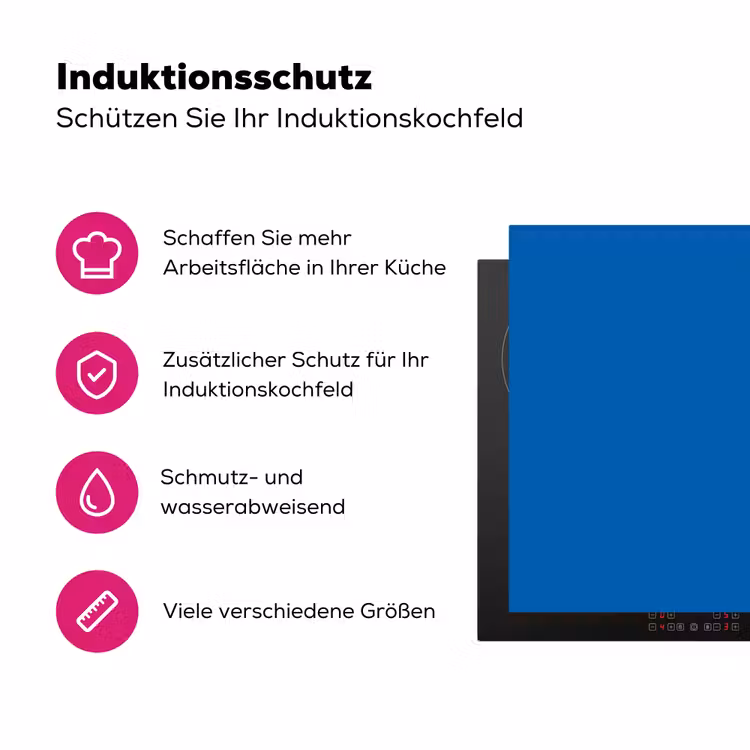 Classic - Azure - Blauw Inductie beschermer vinyl 3mm middel 274 -zzzzzzz-lf-ups