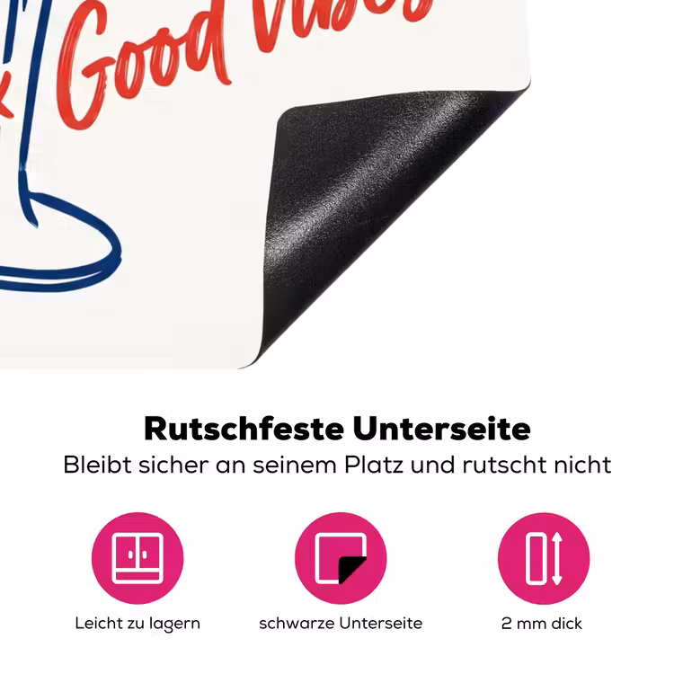 Cocktail - Glas - Illustratie - Blauw - Wit Inductie beschermer vinyl 3mm middel -zzzzzzz-lf-onderkant