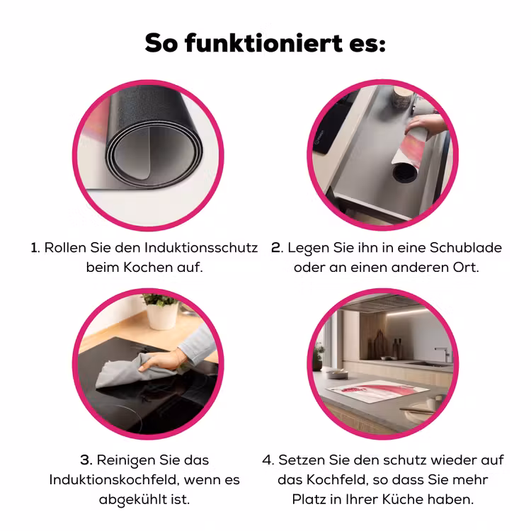 Cocktail - Framboos - Drank - Modern - Roze Inductie beschermer vinyl 3mm middel -zzzzzzz-lf-werking