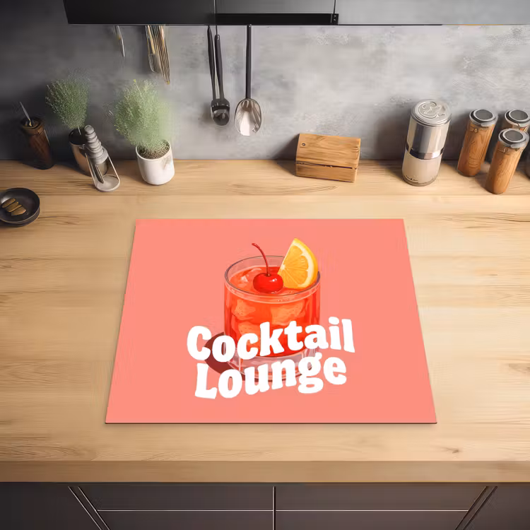 Cocktail Lounge - Glas - Koraal Inductie beschermer vinyl 3mm middel -sfeer5
