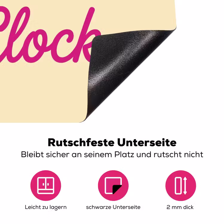 Cocktail O'Clock - Geel - Retro Inductie beschermer vinyl 3mm middel -zzzzzzz-lf-onderkant