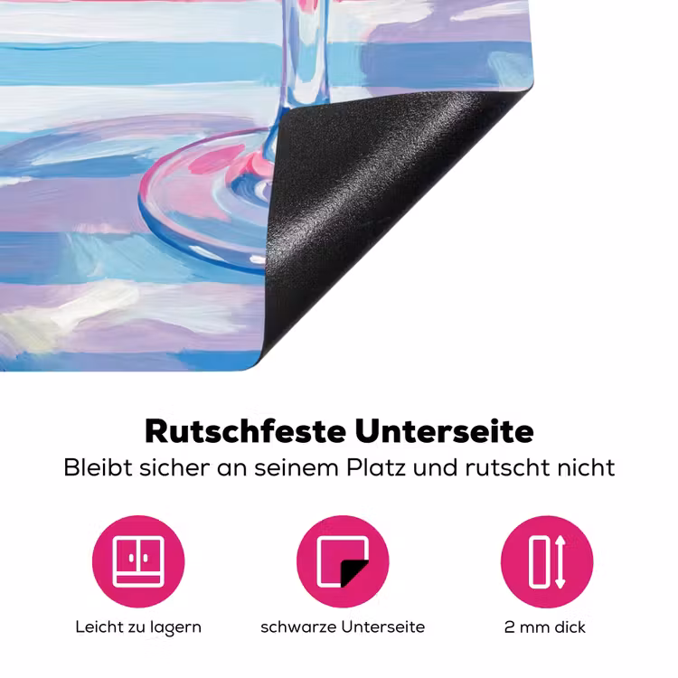Cocktail - Olijven - Kunst - Modern - Roze Inductie beschermer vinyl 3mm middel -zzzzzzz-lf-onderkant