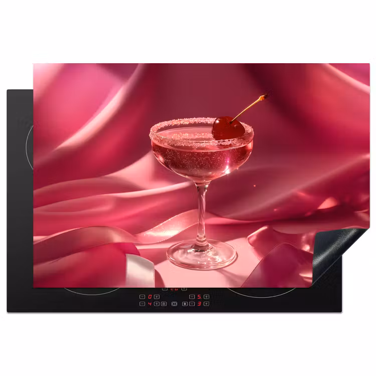 Cocktail - Pink - Luxe Inductie beschermer vinyl 3mm klein -3d