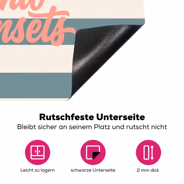 Cocktails - Strepen - Blauw - Koraal Inductie beschermer vinyl 3mm middel -zzzzzzz-lf-onderkant
