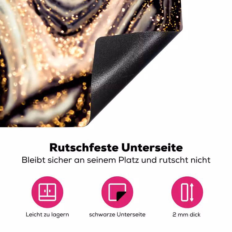 Kosmische Golven met Gouden Sterrenstof Inductie beschermer vinyl 3mm klein -zzzzzzz-lf-onderkant