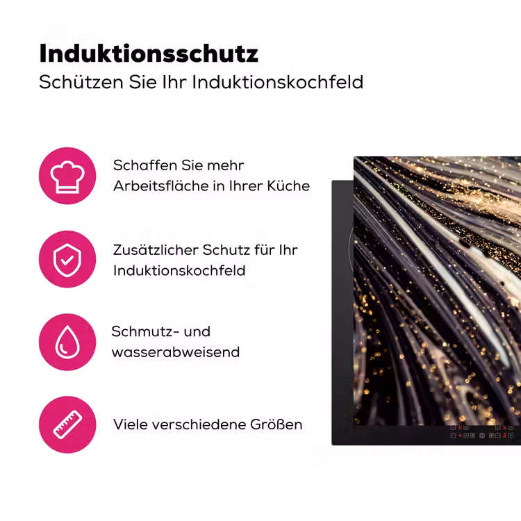 Kosmische Golven met Gouden Sterrenstof Inductie beschermer vinyl 3mm klein -zzzzzzz-lf-ups