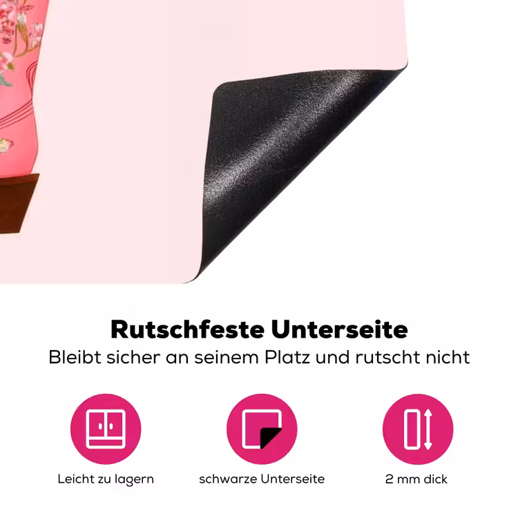 Cowboylaarzen - Roze - Boeket - Bloemen Inductie beschermer vinyl 3mm klein -zzzzzzz-lf-onderkant