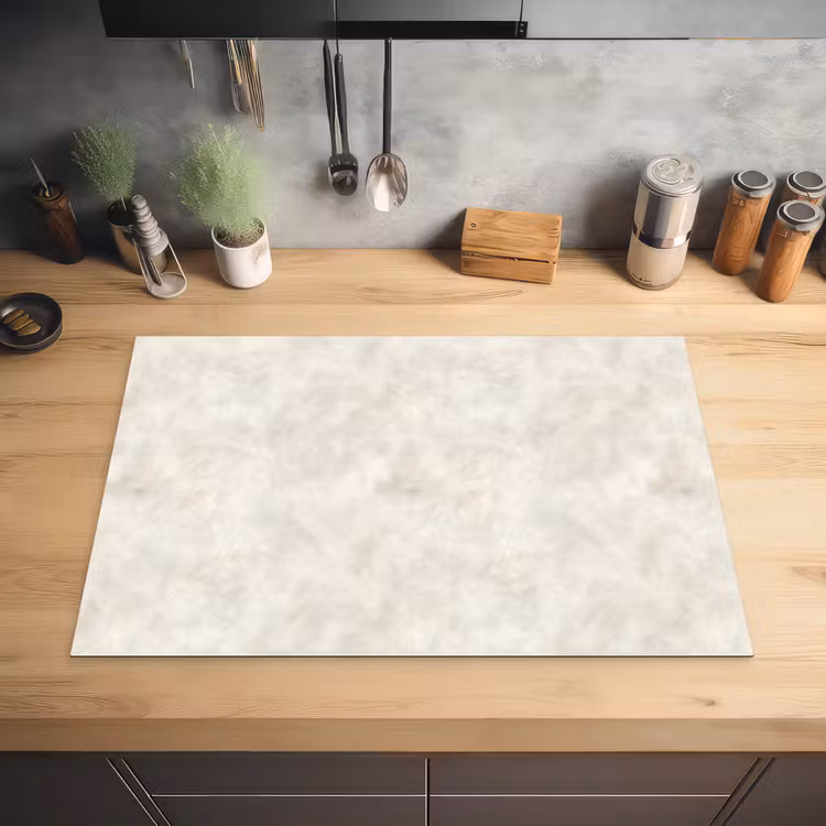 Crèmebeige - Marmer - Aders Inductie beschermer vinyl 3mm klein 276 -sfeer5