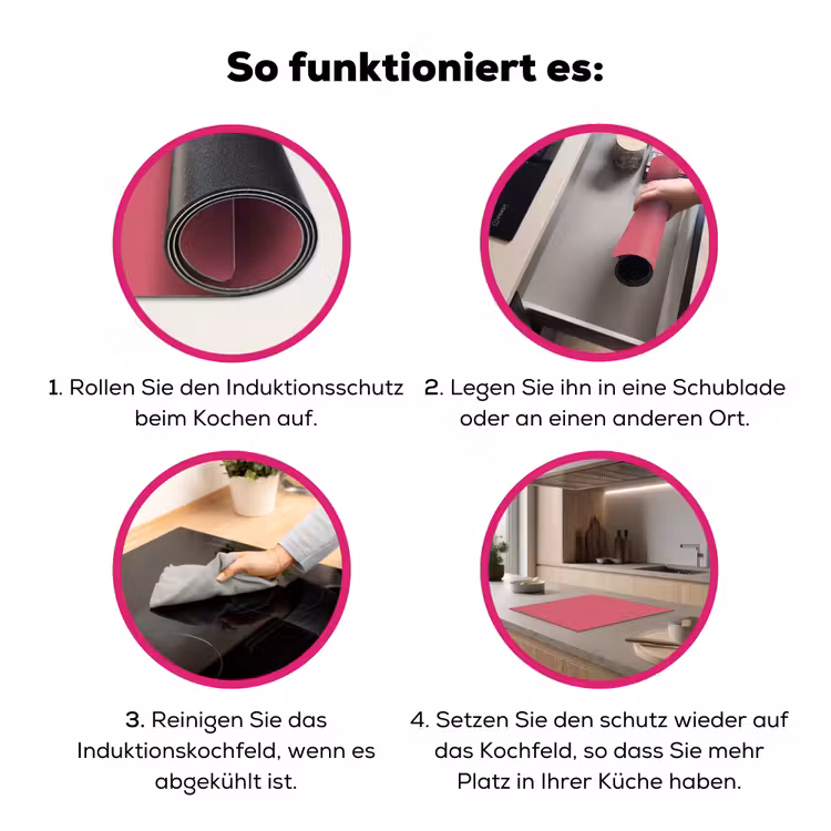 Crimson - Rose - Roze Inductie beschermer vinyl 3mm middel 274 -zzzzzzz-lf-werking