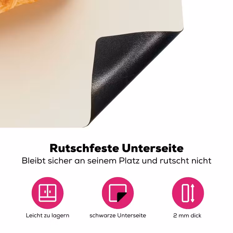 Croissant - Brood - Beige Inductie beschermer vinyl 3mm klein -zzzzzzz-lf-onderkant