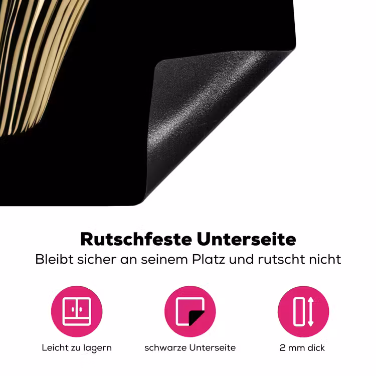 Cupcake - Eten - Goud - Zwart Inductie beschermer vinyl 3mm klein -zzzzzzz-lf-onderkant
