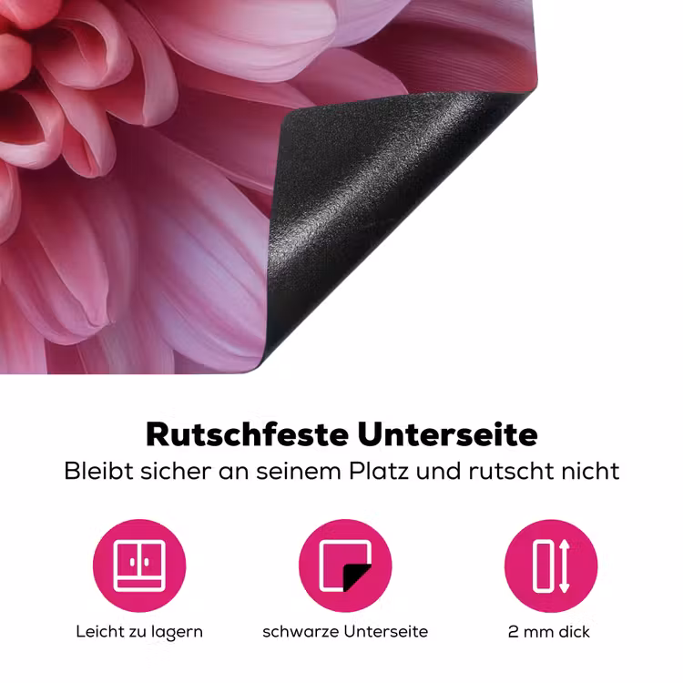 Dahlia - Bloem - Close up - Roze Inductie beschermer vinyl 3mm klein -zzzzzzz-lf-onderkant