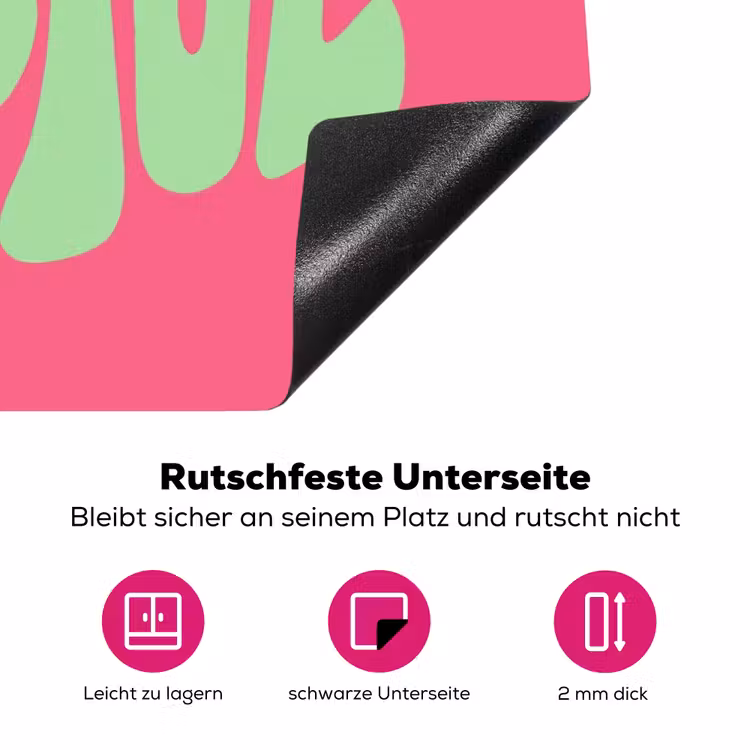 Grateful - Groen - Grafisch - Vloeiend Inductie beschermer vinyl 3mm klein -zzzzzzz-lf-onderkant