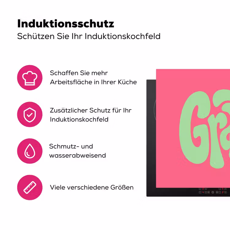 Grateful - Groen - Grafisch - Vloeiend Inductie beschermer vinyl 3mm klein -zzzzzzz-lf-ups