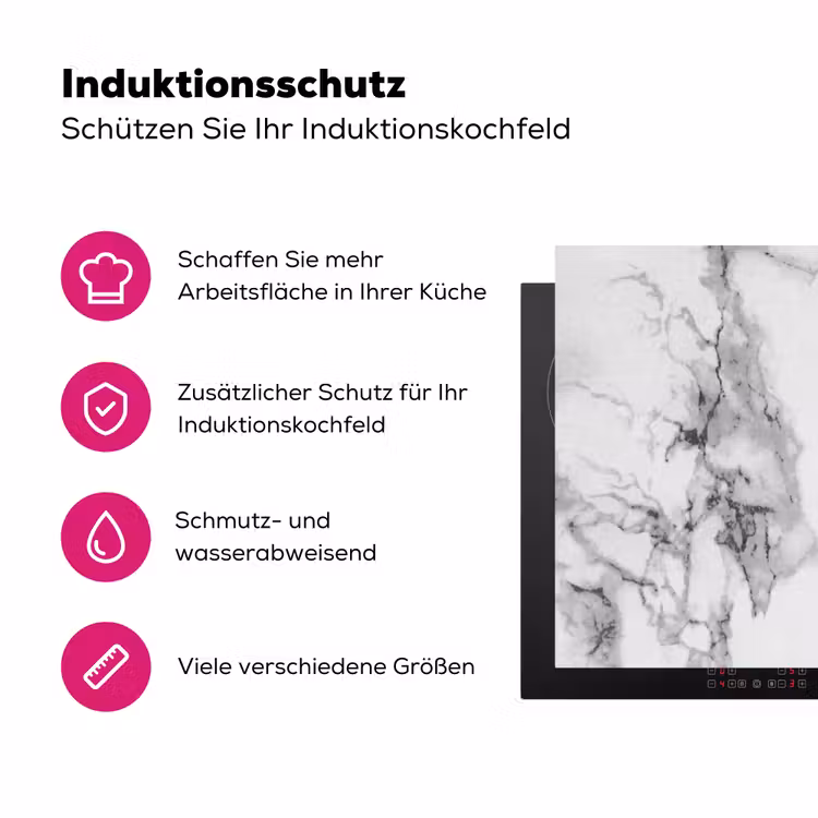 Gefluister van Marmeren Takken Inductie beschermer vinyl 3mm klein -zzzzzzz-lf-ups