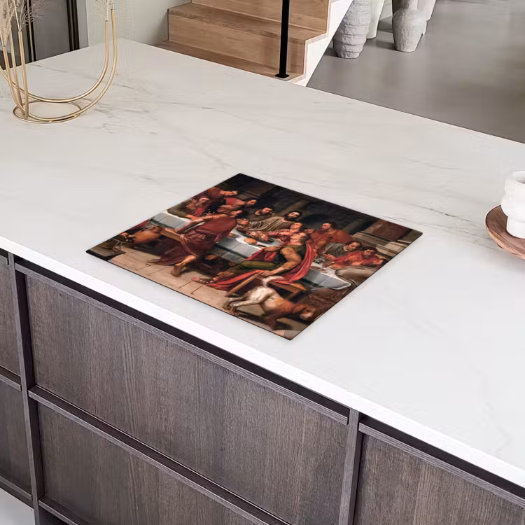 Het laatste avondmaal - Schilderij van Willem Key Inductie beschermer vinyl 3mm middel -sfeer8