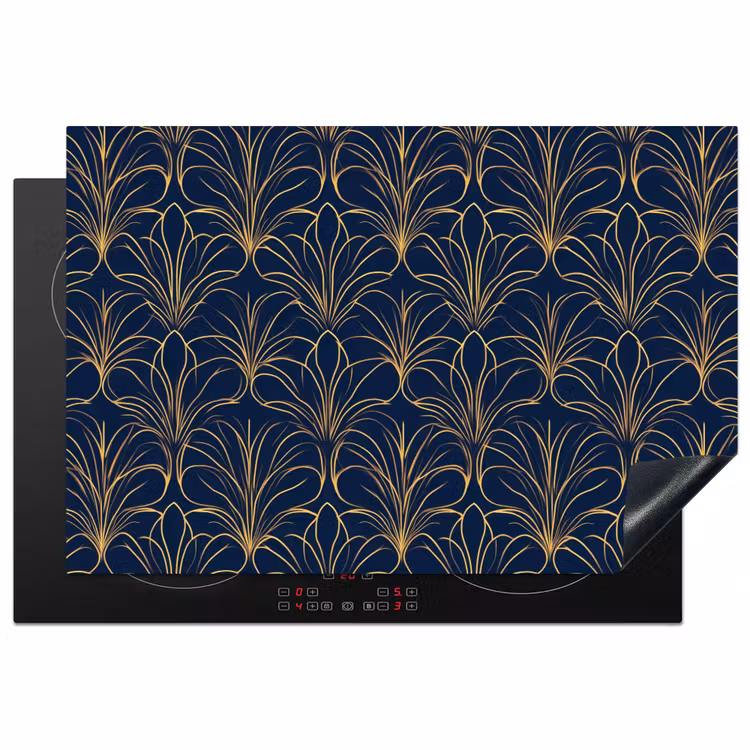 Deco - Waaier - Blauw Inductie beschermer vinyl 3mm klein 276 -3d
