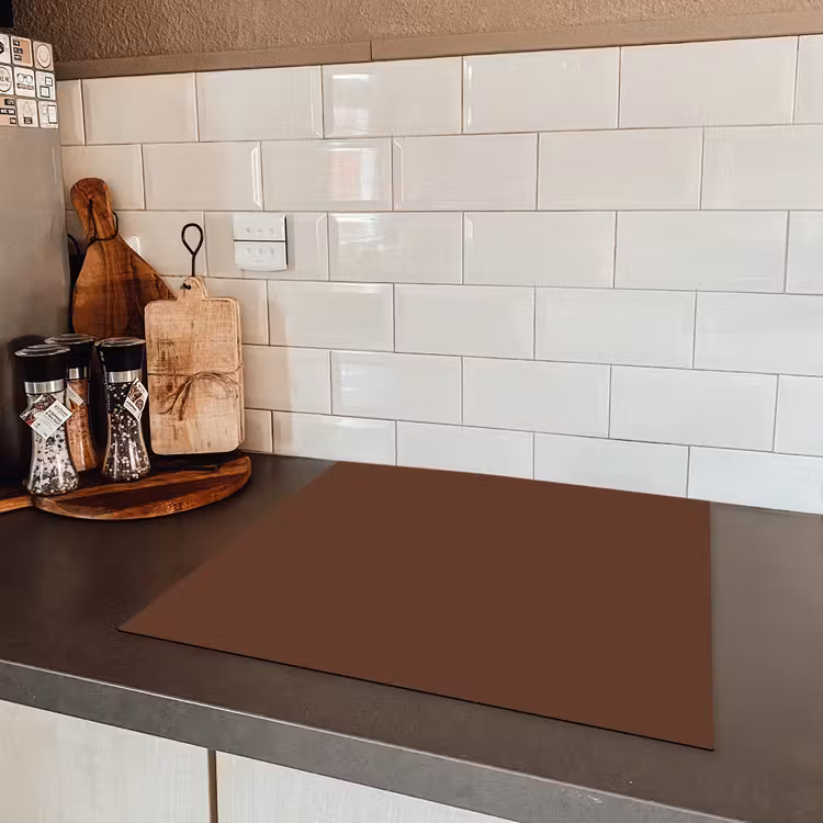 Deep - Clay - Brown - Bruin Inductie beschermer vinyl 3mm middel 274 -sfeer3