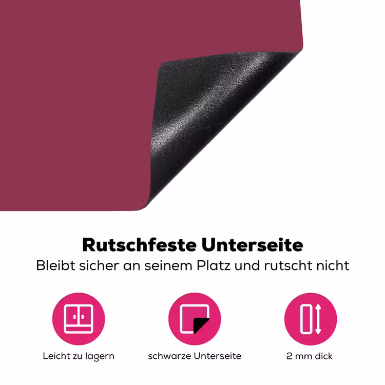 Deep - Rasberry - Rood Inductie beschermer vinyl 3mm middel 274 -zzzzzzz-lf-onderkant