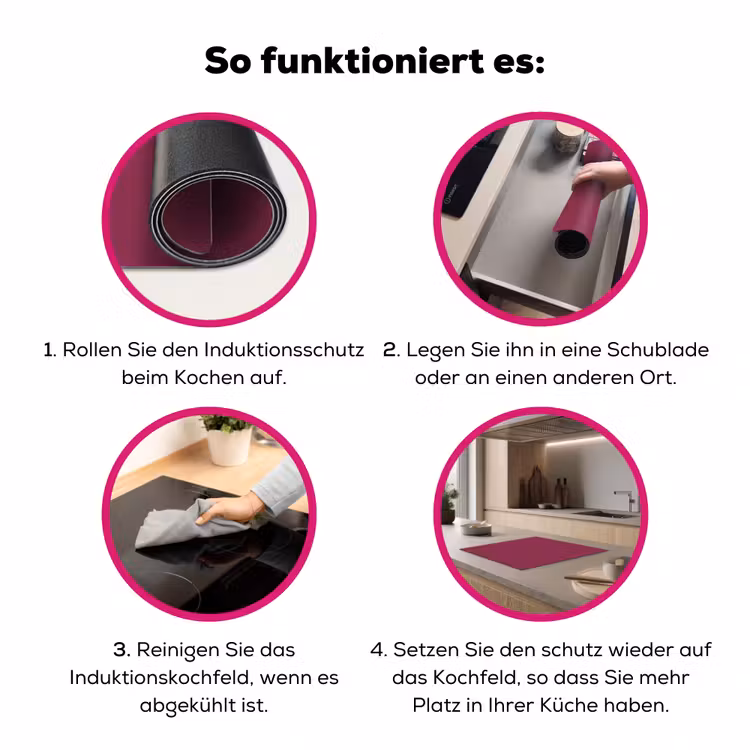Deep - Rasberry - Rood Inductie beschermer vinyl 3mm middel 274 -zzzzzzz-lf-werking