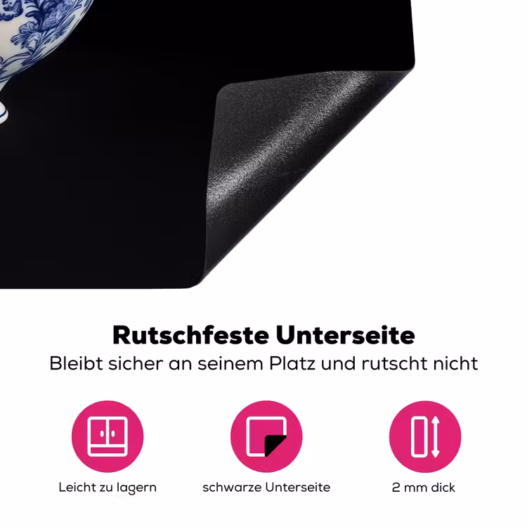 Delfts blauw - Bitterballen - Holland - Schaal Inductie beschermer vinyl 3mm klein -zzzzzzz-lf-onderkant