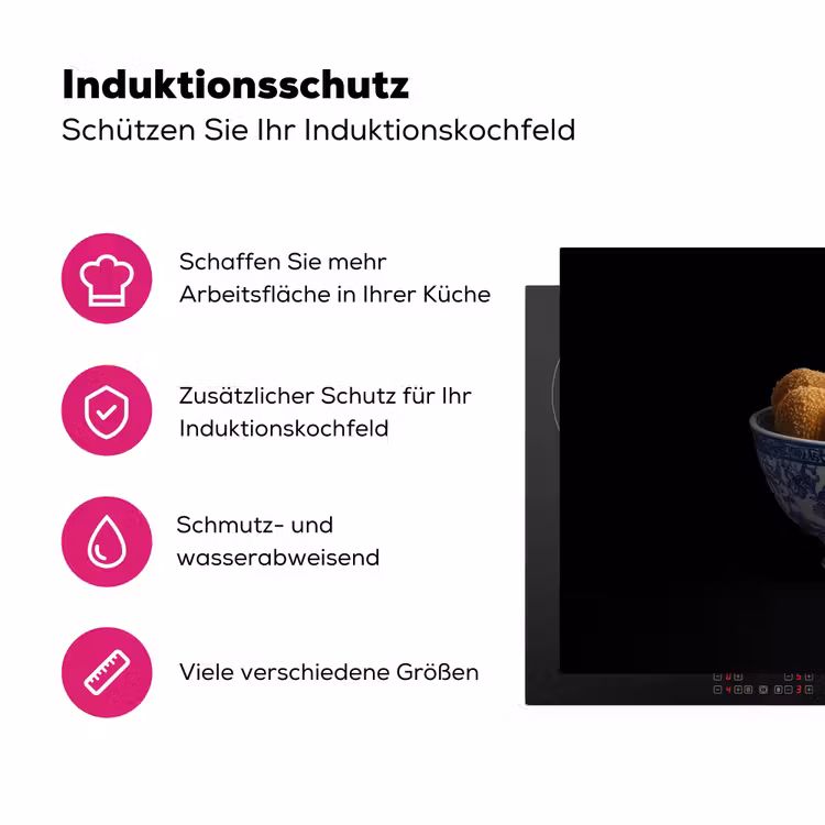 Delfts blauw - Bitterballen - Holland - Schaal Inductie beschermer vinyl 3mm klein -zzzzzzz-lf-ups
