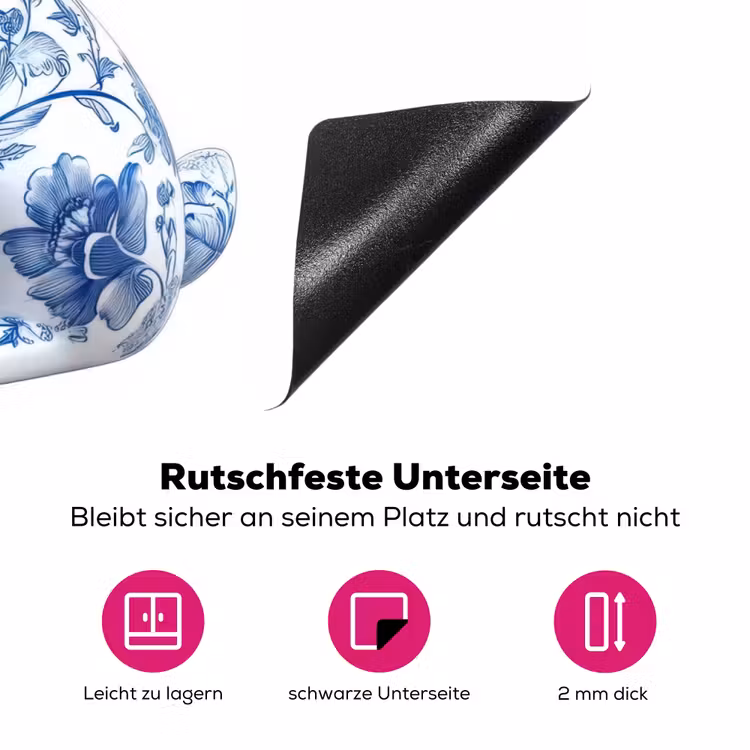Delftsblauw - Haasje - Wit Inductie beschermer vinyl 3mm klein -zzzzzzz-lf-onderkant