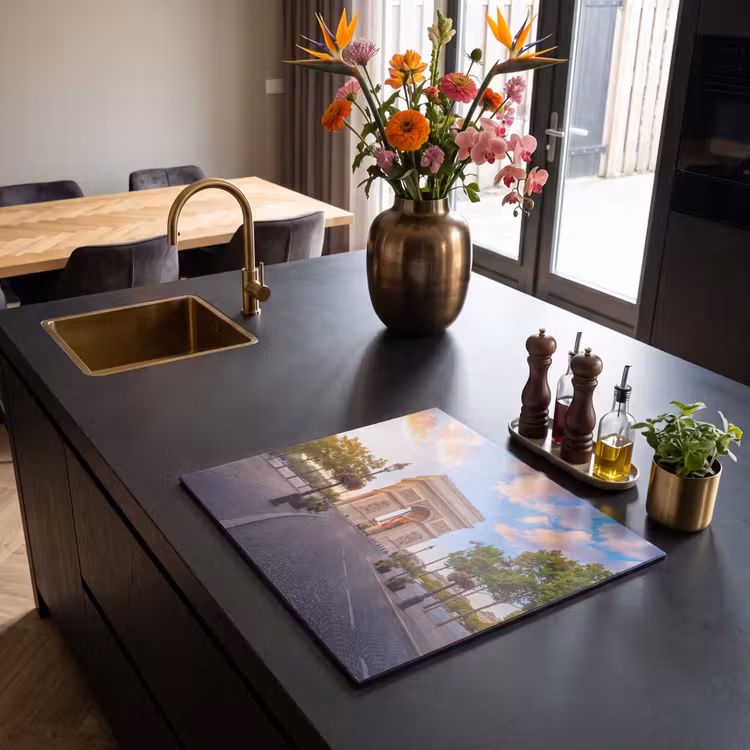 Monument - Parijs - Zonsondergang - Architectuur - Goud Inductie beschermer vinyl 3mm middel -sfeer5