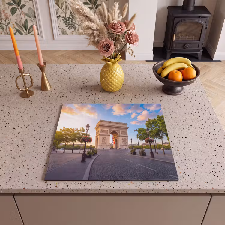 Monument - Parijs - Zonsondergang - Architectuur - Goud Inductie beschermer vinyl 3mm middel -sfeer3